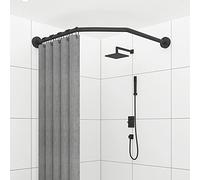 GJXJY Tringle Rideau Douche Extensible sans Percage, Barre De Douche Carre Angle Tringle Telescopique pour Salle De Bain Rideau De Baignoire Douche,Kit Complet