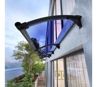 GJZQDKX Auvent de Toit incurvé, auvent de Porte d'entrée Bleu, auvent de fenêtre, auvent de Jardin, auvent de Patio, Porche, Grand abri Anti-Pluie avec évier intégré, avec Cadre en Polycarbonate et