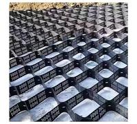 GJZQDKX Dalle de stabilisation Robuste de 10 cm (4 po) pour stationnement en Gravier et béton avec 10 Pointes métalliques - Géo-Dalle Noire Durable pour terrains en Pente, de 97,5 cm (3,2