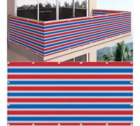 GJZQDKX Filet de Protection occultant avec œillets, résistant aux intempéries, 2,5 m x 2 m, 180 g/m², Protection Contre Le Vent pour Balcon, Jardin ou Terrain de Sport - Bleu et Rouge
