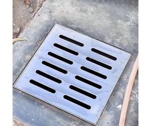 GJZQDKX Grilles de Drainage de gouttière en Acier Inoxydable, Regards de Collecte carrés, Solutions de Gestion des eaux pluviales (20 x 20 x 3 cm) - Système d'étanchéité extérieur