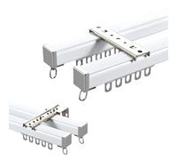 GJZQDKX Kit de Tringle à Rideaux Double silencieuse - Aluminium de 2,60 mm d'épaisseur, Fixation au Plafond ou au Mur, idéal pour Les séparations de pièces, Comprend Toute la quincaillerie nécessair