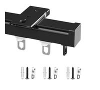 GJZQDKX Rail de Plafond en Aluminium Noir pour Rideaux, 300 cm, Double Rail, Fonctionnement Silencieux, Design Droit pour Un coulissement Fluide, idéal pour la décoration de la Maison et du Bureau.