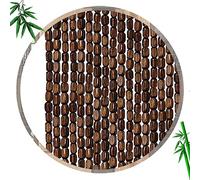 GJZQDKX Rideau de séparation de pièce en Perles de Bambou Faites à la Main, Rideau de Porte décoratif Vintage pour Usage intérieur et extérieur, Panneau moustiquaire en Perles de Bois Naturel, 90 br