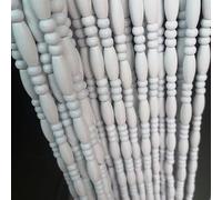 GJZQDKX Rideaux de Perles en Bois pour Portes - Panneaux de séparation rétro Suspendus en Perles, décoration élégante pour Chambre, Salon, Patio, Cuisine, moustiquaire, Blanc, 60 brins (120x220cm)