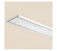 GJZQDKX Système de Tringle à Rideaux Double Rail de 150 cm avec glissières en Aluminium fixées au Plafond pour Une Ouverture et Une Fermeture en Douceur. Idéal pour la décoration de la Maison et du