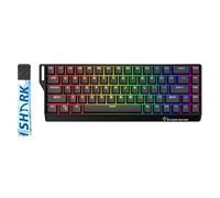 GK GAMAKAY x NaughShark NS68 Rapid Trigger Clavier mécanique, Bluetooth/2,4 GHz/filaire 8 kHz, taux de polling 0,01 mm RT, effet Hall Outemu Peach Crystal Interrupteur magnétique (noir, triple mode)