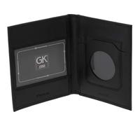 Gk Pro Porte Carte 2 Volets 4184 - Cuir Véritable Noir - Ouverture Horizontale - Emplacements Carte Pro & Médaille - Compatible Médailles GK - 125x105 mm