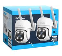 Gk2 2-Pack Caméra Extérieure Ptz 360°Détection Mouvement Wifi 2.4G 1080P Vision Nocturne Couleur Audio Bidirectionnel Sirène[CE258]