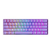 GK61 Clavier Gaming Mécanique Hot-Swap - 61 Touches Rétroéclairage RGB pour PC/Mac Gamer (Gateron Optical Blue, Lavande)