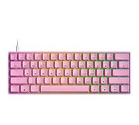GK61 Clavier Gaming Mécanique Hot-Swap - 61 Touches Rétroéclairage RGB pour PC/Mac Gamer (Gateron Optical Brown, Rose)