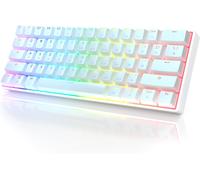 GK61 Mechanical Gaming Keyboard 60 Percent61 RGB Rainbow LED Backlit Programmable KeysUSB Wiredfor Mac and Windows PCHotswap Gateron Optical Red SwitchesWhite