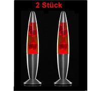 GKA Lampe de table à lave magma, 34 cm, pour l’ambiance, avec ampoule de rechange, rouge