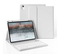 GKABXY Étui avec clavier pour iPad Air 11" M3/M2 (2025/2024) et iPad Air 5e/4e génération (2022/2020) 11" | Clavier Bluetooth sans fil rétroéclairé 7 couleurs, coque arrière en TPU souple avec