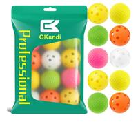 GKandi Lot de 12 balles d'entraînement de golf en plastique et mousse colorées - Vol limité, véritable rotation et entraînement sûr pour la balançoire, la conduite, le jardin, l'extérieur et
