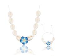 Gkaopi Parure Ensemble de Bijoux Femme Coquillages Collier et Bracelet 2 Pièces Été Plage Bijoux Bohème Réglable Bijoux Dames pour Femmes Et Filles Cadeaux LS