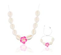 Gkaopi Parure Ensemble de Bijoux Femme Coquillages Collier et Bracelet 2 Pièces Été Plage Bijoux Bohème Réglable Bijoux Dames pour Femmes Et Filles Cadeaux FS