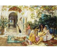 GKAZGQPR De Célèbres Tableaux Imprimé sur Toile Moderne Toile Décor Dans un village à El Biar Alger de Frederick Arthur Bridgman Moderne Toile Décor Pour la Décoration du Salon 60x90cm
