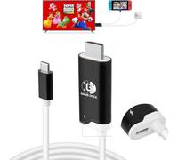 GKEAPZA Câble d'accueil USB-C vers HDMI 4K 60 Hz pour Switch 1, 100 W PD Charge & Gaming, adaptateur de voyage compact pour téléviseur, compatible avec OLED/Switch