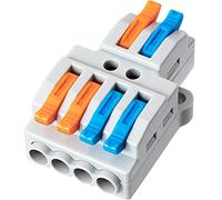 GKEEMARS Lot de 10 connecteurs à écrou à levier, connecteur de câble de câblage rapide, bloc de jonction (2 en 4 sorties)