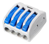 GKEEMARS Lot de 50 connecteurs de fils 222-414, connecteurs d'épissure compacts pour fils flexibles solides toronnés (4 conducteurs - bleu)