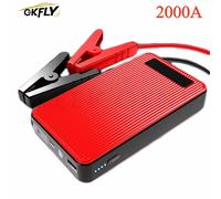 GKFLY 12V 2000A démarreur de saut de voiture Booster de batterie d'urgence multifonction 44.4Wh batterie externe Portable chargeur d'ordinateur Portable démarreur automatique 2000A Red