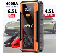 GKFLY 2000A/4000A démarreur de saut de voiture batterie externe Portable Booster de batterie de voiture 12V dispositif de démarrage auxiliaire pour essence Diesel 4000A