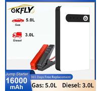 GKFLY 2000A Démarreur de voiture portable 12V, booster de batterie d'urgence, batterie externe, lampe LED pour voiture, moto, tondeuse à gazon, pick-up 2000A