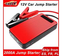 GKFLY démarreur de saut de batterie de voiture 2000A chargeur de batterie de voiture Portable 12V dispositif de démarrage Booster d'urgence 2000A JS-T02A
