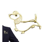 GkgWuxf Adorable épinglette pour sac à dos - Broche avec strass en forme de teckel - Pour vêtements, chapeaux, vestes, robes, sacs à dos, cols et