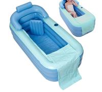 GkgWuxf Baignoire Gonflable,Baignoire Pliable PVC Gonflable avec Tapis de Siège pour Douche - Pliable, Accessoire Salle de Bain pour Femmes Filles Famille Ados Garçons Homme Jeune Fille