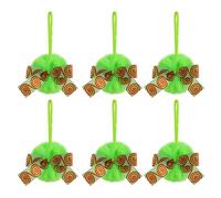 GkgWuxf Boules de Noël | Décorations de Noël en peluche verte avec nœud pour salon, chambre à coucher, fête, terrasse, vacances d'hiver, Thanksgiving, lieu de travail, porte d'entrée