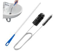 GkgWuxf Brosse De Drain, Nettoyage Long Tuyaux Brosse 2 Pièces, Outil Déboucheur pour Plomberie Évier Salle De Bain Douche Baignoire Tuyau Fissures