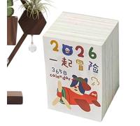 GkgWuxf Calendrier quotidien 2026 - Papier mémo illustré de dessin animé - Petit calendrier de bureau détachable - 365 jours - Pour maison, lieu de travail, dortoir, appartement, maison, chambre à