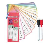 GkgWuxf Cartes flash de division, 15 cartes flash d'équations mathématiques - Cartes flash pour entraînement de division avec stylos effaçables à sec pour 3e année, 4e année