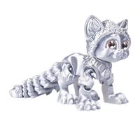GkgWuxf Chat Colorful en 3D - Jouet Antistress Articulé pour Chat aux Articulations Souples,Décoratif Figurine Cartoon Modèle Réaliste Mobile pour Toute La Famille