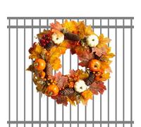 GkgWuxf Couronnes d'automne pour Porte D'entrée,Couronne Automnale Feuilles D'érable Et Courge | Guirlande pour Intérieur Extérieur Cheminée Fenêtre | Mur Fenêtre Cheminée Ferme Thanksgiving Fête