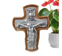 GkgWuxf Croix pour décoration murale - Décoration murale en résine pour porte d'église - Décoration d'intérieur pour fête de mariage, ferme, salon, cour, porte d'entrée, porche festif