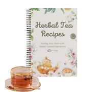 GkgWuxf Livre guide des thés, livre de recettes pour boire du thé, carnet de notes inscriptible à spirale avec illustrations pour les trajets en déplacement, bibliothèque, studio, voyage, salle de
