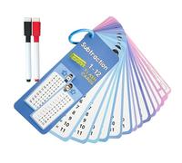 GkgWuxf Lot de 15 cartes flash de division pour apprendre à la maison - Cartes flash avec stylos effaçables à sec pour 3e année, 4e année