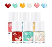 GkgWuxf Lot de 6 vernis à ongles pour filles, autocollants en gel Peel-Off dans la sélection de couleurs, séchage rapide, paillettes paillettes, tons nudes, pour , filles, femmes, mères, spa