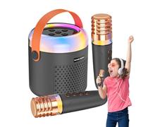 GkgWuxf Machine À Karaoké Portable | Boîte à Sons avec Lumières LED - Jouet Karaoké avec Microphone - pour Camping Voyage Maison Pratique De Chant Salle De Classe Anniversaire Fête