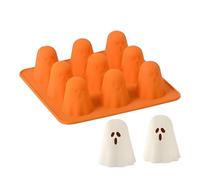 GkgWuxf Moules Fantômes en Silicone, Moules à Gelée pour les Fêtes, en Silicone Halloween 3D pour Chocolat, Bonbons, Pâtisserie, Cuisine, Artisanat Créatif, Cours de Cuisine et Boulangers
