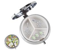 GkgWuxf Pilulier de voyage, 3 compartiments, petite boîte à pilules - Rangement compact pour supplément, médicaments pour sac à main