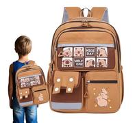 GkgWuxf Sac à dos de dessin animé - Sac à dos Capybara en forme d'animal pour étudiants, grande capacité, organisateur de papeterie étanche pour camp d'été, excursion d'une journée, a, Refer to