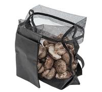 GkgWuxf Sac de recherche de champignons | Ventilé avec sangle réglable, sac de collecte de champignons, pour jardin, parc, plage, aventures en plein air, fruits baies, fleurs sauvages minérales, Noir