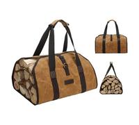 GkgWuxf Sac de transport pour bois de chauffage - Porte-bûches robuste avec poignées - Sac de rangement résistant à l'eau, support pour bois de chauffage pour foyer, accessoires de poêle à bois