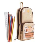 GkgWuxf Soupchée à Crayon Capybara, Sac à Crayon Capybara, Pouche de Stockage au Crayon, Big Capacity Stationery Organizer Sac Stand-Up Capybara Pen Case pour Les élèves de l'école