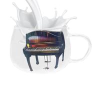 GkgWuxf Tasse en verre de piano - Tasses à eau pour amateurs de musique - Récipients à eau pour café, thé, musicien, tasses à bière en verre multifonctionnelles