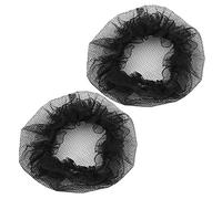 Gkhowiu Lot de 2 couvre-cheveux extensibles en de nylon pour chignon Noir